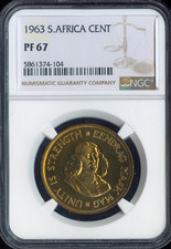 1964 South Africa Cent NGC PF66 Proof Quality