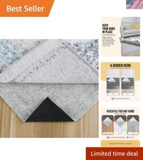 Non Slip Rug Pad 5x7 Feet, 4/25" Thick Felt Cushioned Rubber Rug Gripper Pad ...