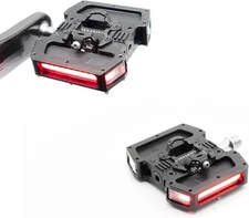 Arclight Pro Clipless Bicycle Pedals with Smart LED Lights, Compatible with SPD,