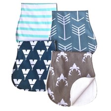 Baby Burp Cloths Set Curved Absorbent 19inch x 9inch, Multicolor