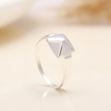 925 Sterling Silver Pyramid Stackable Ring for Women Minimal Gift