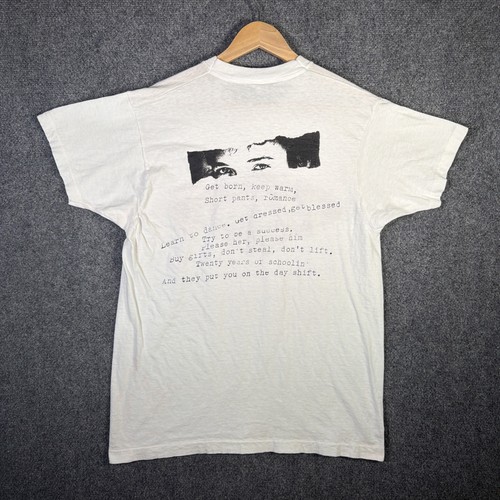 Vintage Bob Dylan Shirt Mens Large White 80s 1989 Band Tee Lyrics Rare Rock USA