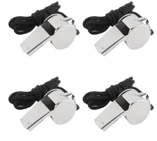 Whistles with Lanyard 4 Pack, Sports Whistle for Coach, Referee, School
