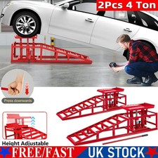 4 ton Hydraulic Car Ramps 2PC Heavy Duty Garage Auto Van Bottle Lift Jack Ramp