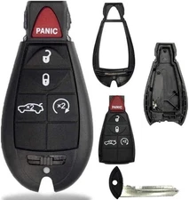 1 New Keyless Entry 5 Buttons Remote Start Car Key Fob Fobik Shell / Black 