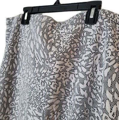 Last Exit Leggings womens 2X plus Gray Textured floral animal Leopard print Pant