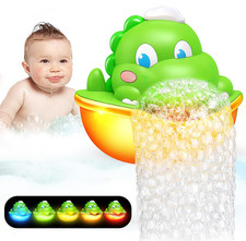 Dinosaur Baby Bath Toys Light up Bath Bubble Machine with Colourful Light Bathti