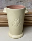 Vintage Red Wing Pottery Sombrero Man Cactus Cream Rose 7 1/2" Tall Vase
