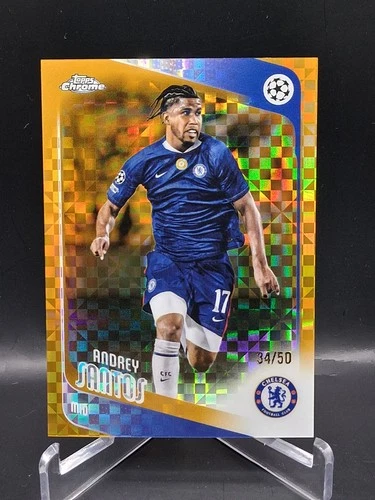 2025-26 Topps Chrome UEFA X-FRACTOR #107 Andrey Santos, Chelsea FC GOLD 34/50