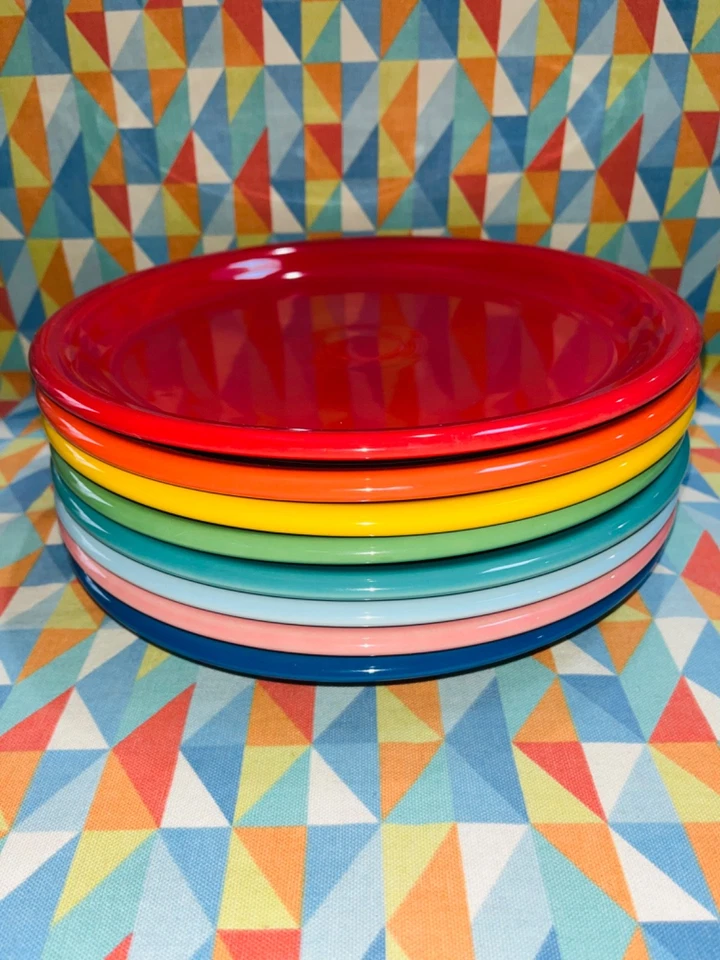NEW FIESTA RAINBOW 8 BISTRO DINNER PLATES MIX SET 10.5" FIESTAWARE FREE SHIPPING - Image 2 of 4