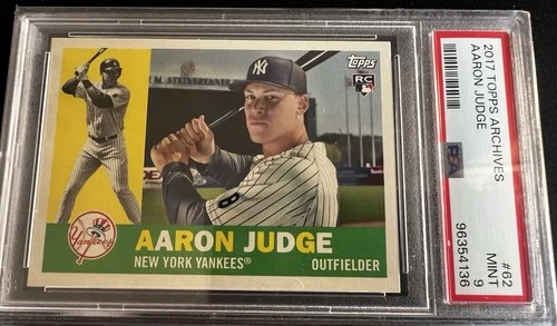2017 Topps Archives #62 Aaron Judge RC ROOKIE CARD PSA 9 MINT YANKEES MVP 📈 🔥