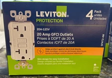 Leviton GFNT2-4W GFCI Outlet- (2 x 4 Packs)