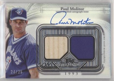 2025 Topps Sterling Seasons Relics Blue Dual /25 Paul Molitor Auto HOF 0d08