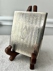 Antique Evans Art Deco Cigarette Case Nickel Silver Etched. Read Description.