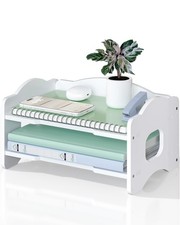 2 Tier Stackable Desk File Organizer Paper Letter Tray Holder White 1 Pack