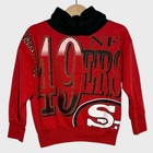 Vtg 1990s San Francisco 49ers Red NFL Football Hoodie Sweatshirt Youth Small YS