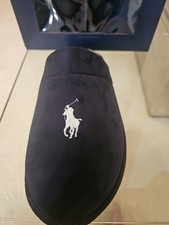Polo Ralph Lauren men's klarence scuff slipper NAVY in Sizes 9, 10, and 11