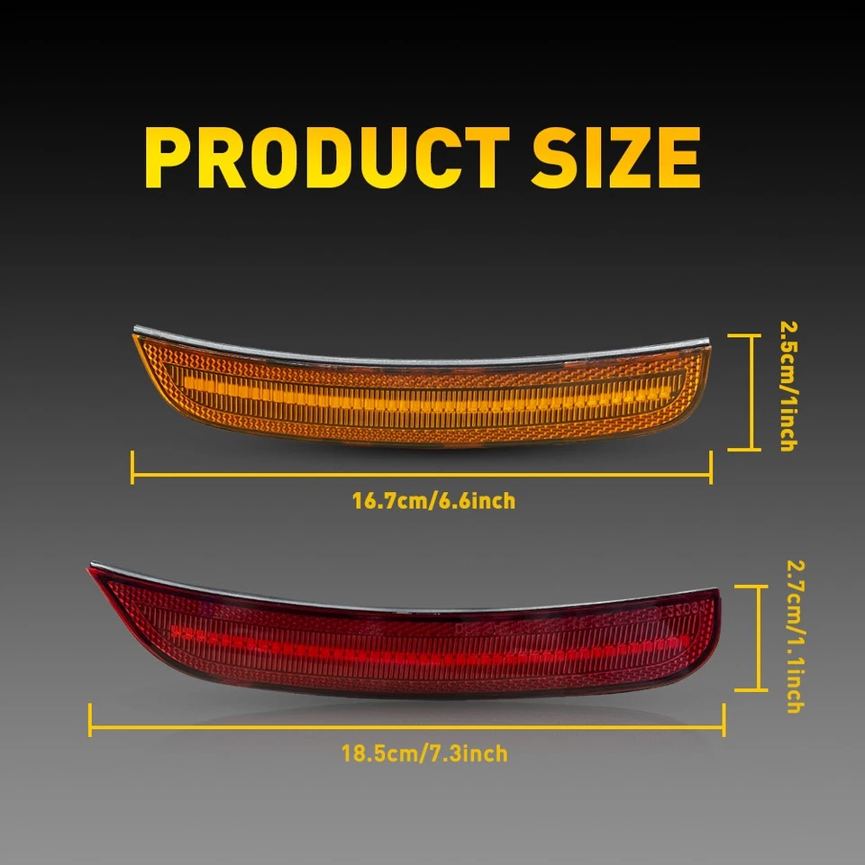 Luces laterales marcadoras LED delanteras de lente ámbar aptas para Chrysler 300 M 2015-2023 Foto 4 de 4