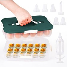 2-Layer Deviled Egg Containers with Lid,36 Slots Deviled Egg Tray Carrier