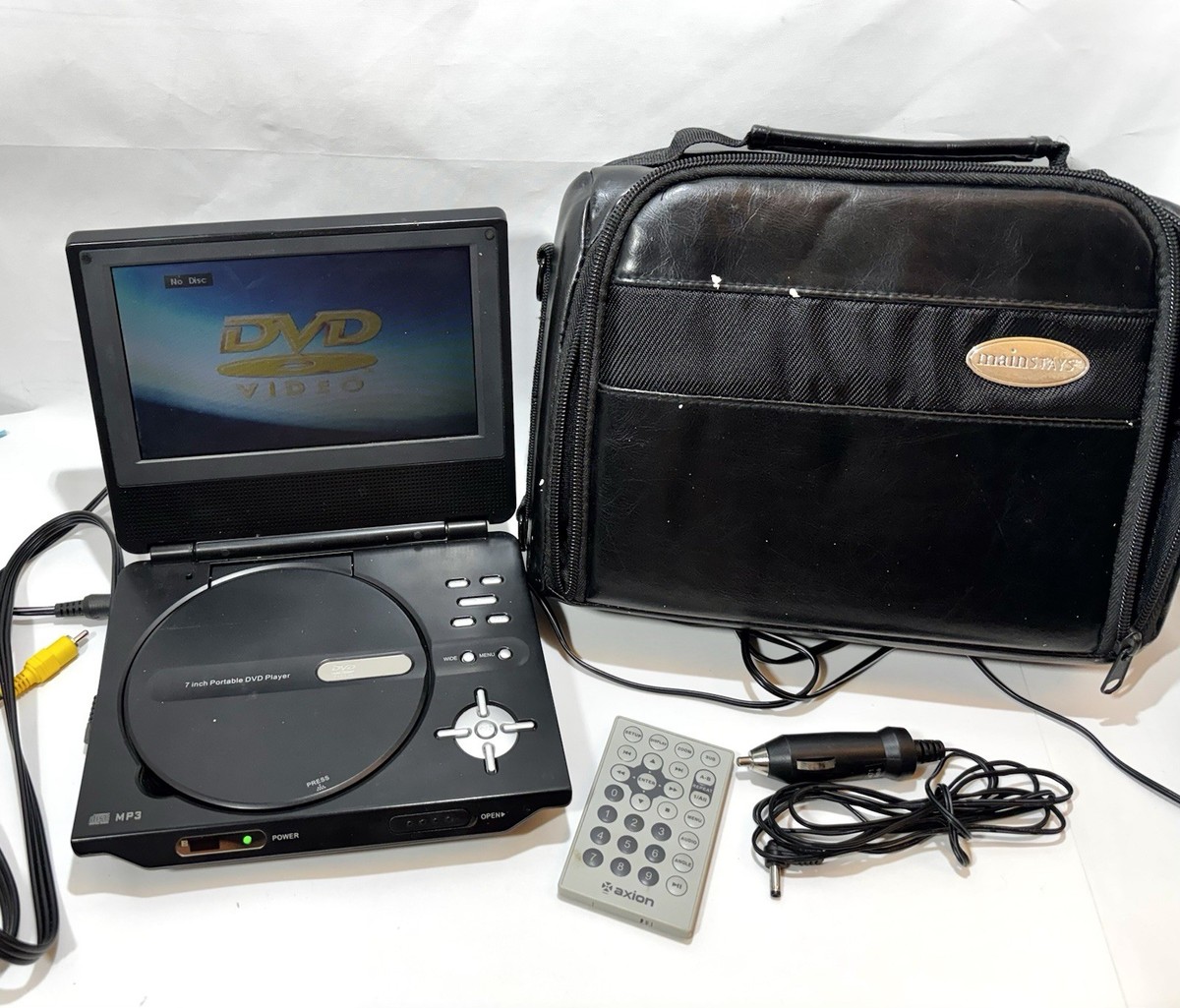 Axion 7” Portable DVD Player (Tested/Working/power Cords/remote