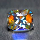 2.25Ct Radiant Cut _ Eye-opening Clean Faceted Stone Natural Rainbow Moonstone