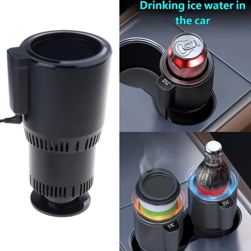 Digital Display Car Beverage Coolers And Warmer Cooling Heating Car Cup Holder