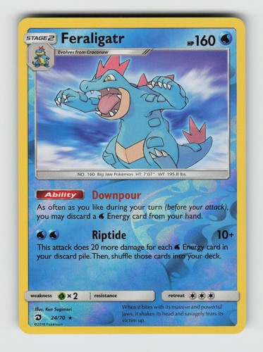 Feraligatr 24/70 Dragon Majesty Pokemon Reverse Holo LP