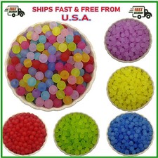 200PCS Candy Color Acrylic Frosting Beads 6mm For Bracelet Jewelry Making