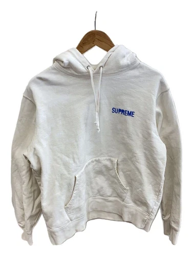Sweat à capuche Supreme Restless Youth S coton blanc avec ternissement
