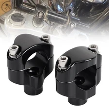 Aluminum 1 1/2" Tall Handlebar Risers Clamps Kit For Harley Softail Custom FXSTC