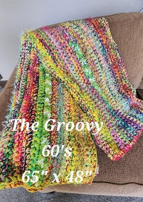 Hand Crocheted Throw Afghan Blanket