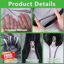 5.3x5.3 Ft Black Fruit Tree Netting Zipper Bird Insect Barrier