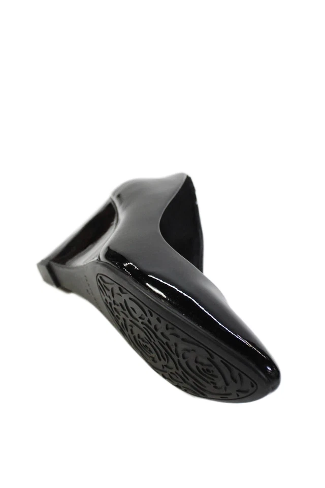 Zapatos de salón Taryn Rose para mujer sin cordones de tacón de cuña charol negros talla 10 Foto 4 de 4