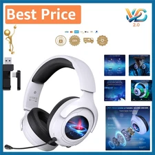 Wireless PS5 Gaming Headset with Mic - 45H Battery, RGB Light & Surround Sound