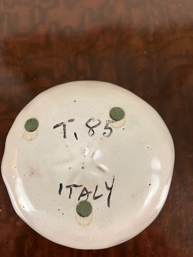 VTG 80s Italian Pottery Gray Pear Covered Table Box Container Maximalist - Picture 6 of 11