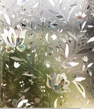 Window Film 3D Static Cling Privacy Decorative Clear 2 Ft X 6.5Ft.(90 x 200Cm) 