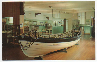 New Bedford MA Massachusetts Whaling Museum Whale Boat Chrome Postcard Unposted