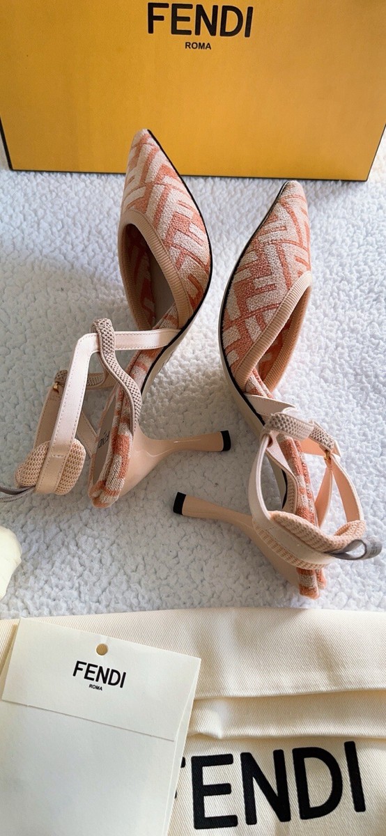 $995 Fendi Women's FF Jacquard Colibri Lite Slingback Pumps