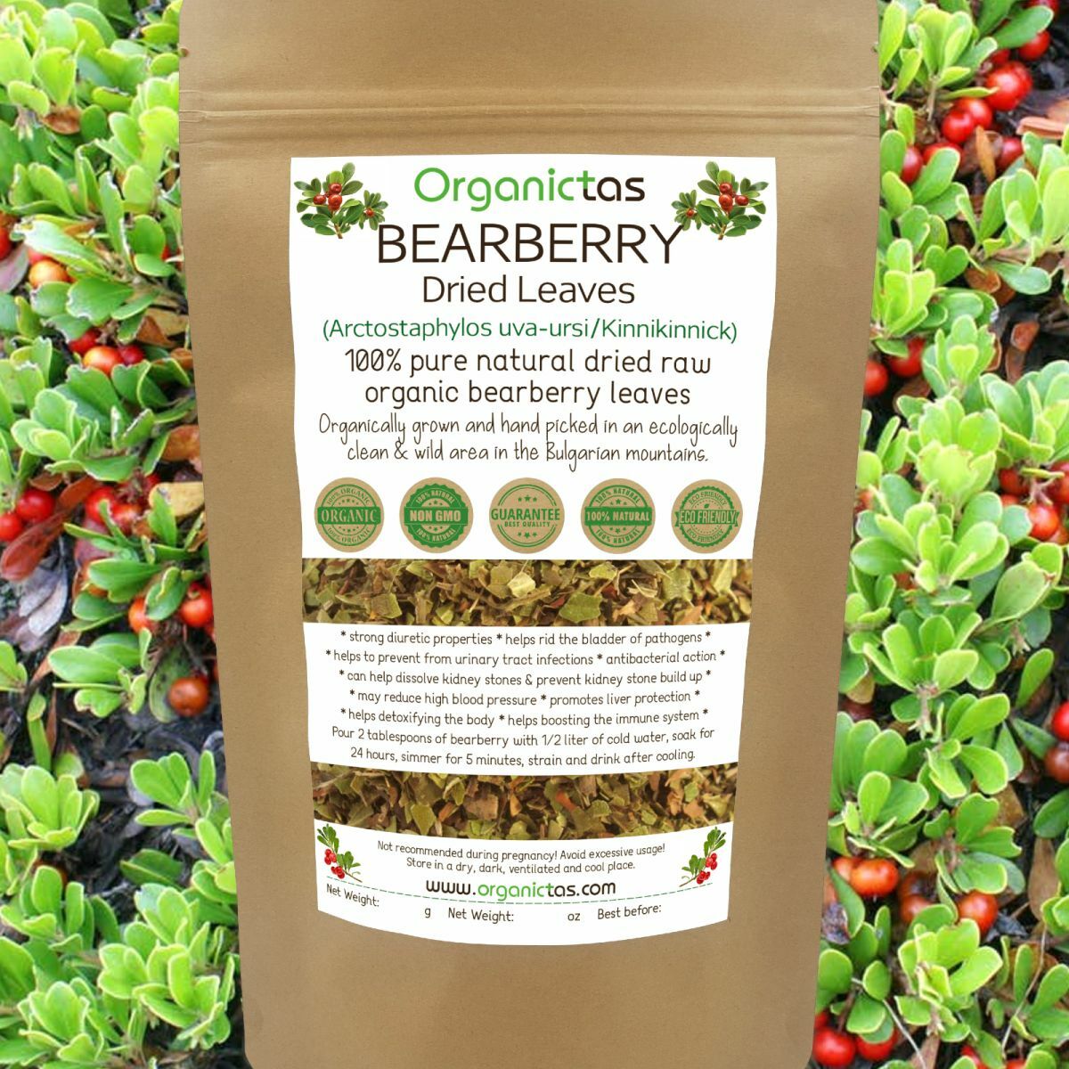 Common Bearberry Leaf / Arctostaphylos Uva-Ursi / Herbal Tea Health Embassy - View #13