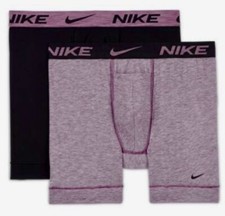 NIKE 2 Pack Dri Fit ReLuxe Micro Black Dk Pink Boxer Brief Underwear NEW Mens S