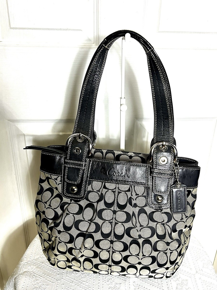 COACH💥VINTAGE ~LIMITED EDITION💥 Signature Monogram Black Canvas