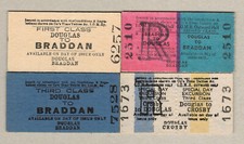 4 ISLE OF MAN RAILWAY TICKETS EDMONDSON / 4 FAHRKARTEN (474)