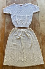 Vintage Crochet Shirt And Skirt Set Evanna New York