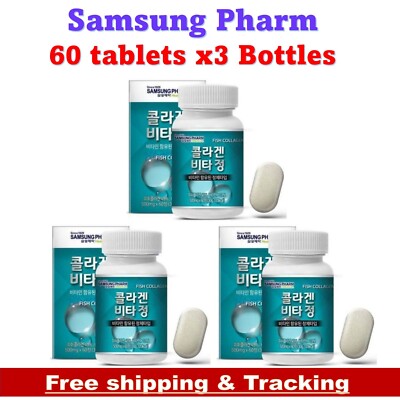 3x Samsung Pharm Fish Collagen Vitamins Clear Skin Reduce Dark Spots Smooth Face