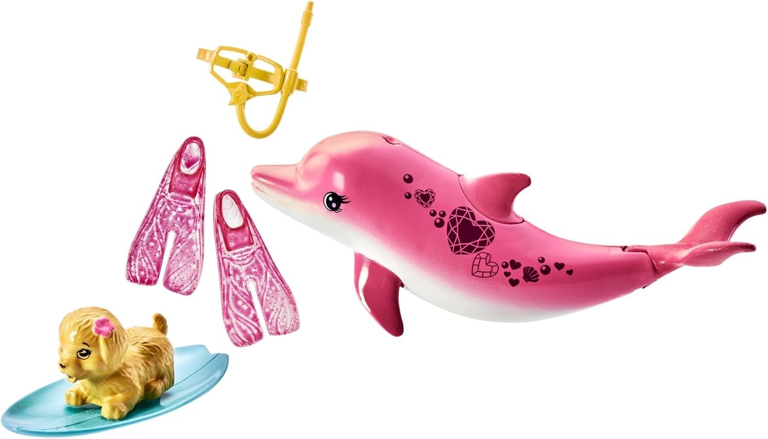 Barbie Doll with Color-Change Top, Puppy Squirt Toy and Dolphin with Sounds