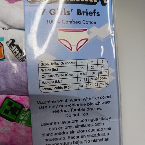 Minecraft Girls Breif Underwear Size 4 - Picture 3 of 3