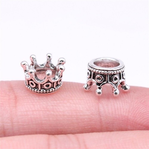 100 piezas tapas multicolores de cuentas corona de plata tibetana 10x7x6 mm hazlo tú mismo C14898 - Imagen 6 de 10