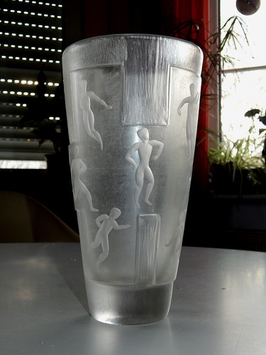 Vase Glas "Sportler" wohl Schule von Eiff - Picture 2 of 11