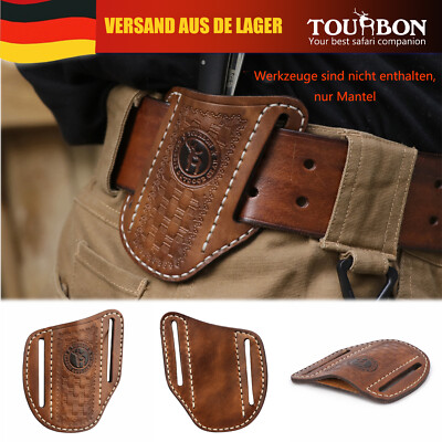 TOURBON Leder Klapptaschenmesserscheide Camping Werkzeugschutz Gürtelholster