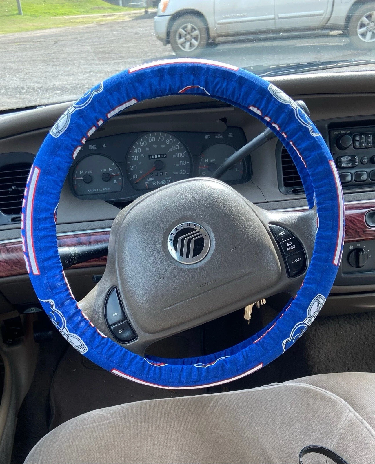 NY Giants Football Steering Wheel Cover Auto Accessories